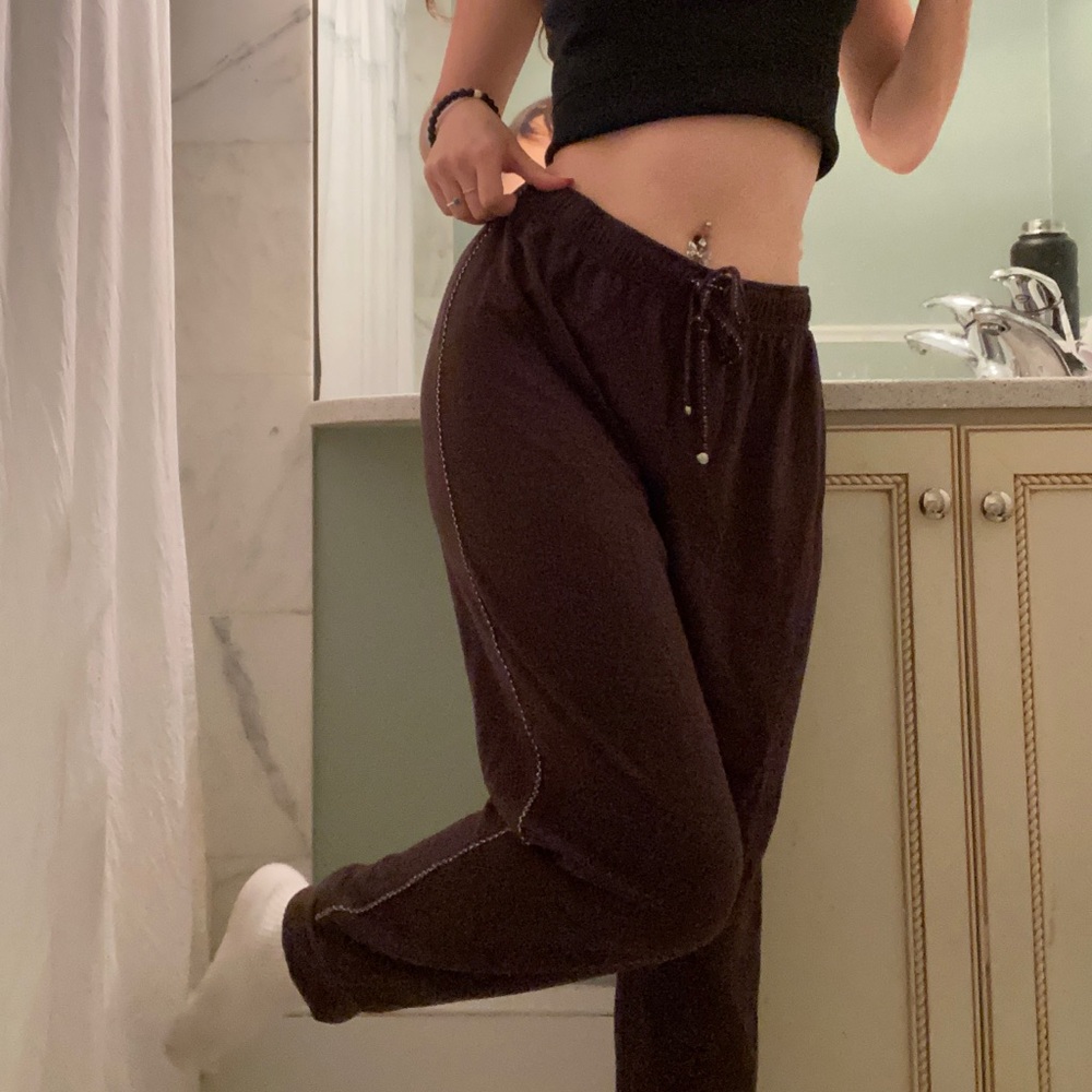 Max Studio Brown Comfy Drawstring Pants